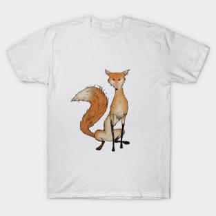 Thin Fox Illustration T-Shirt